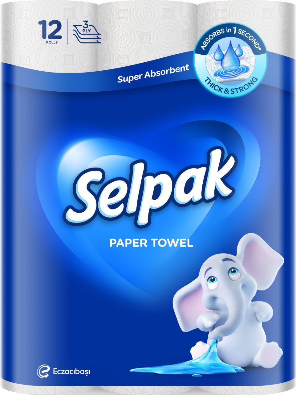 Рушники паперові Selpak Super Absorbent 3-х шарові 12шт